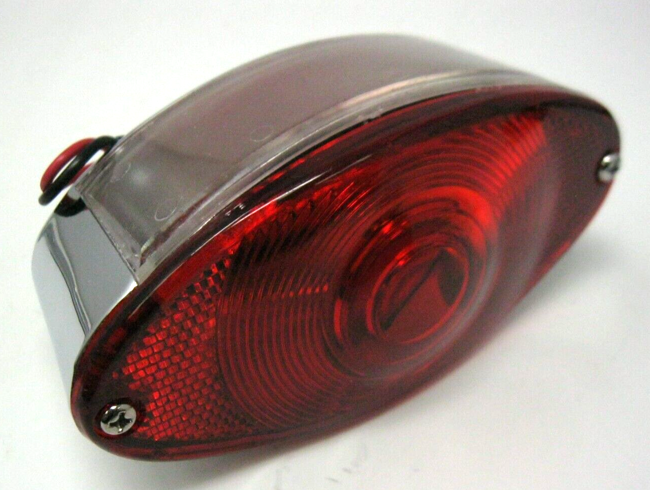 Drag Specialties Cat's Eye Tail Light with Clear License Plate Insert DS-270001