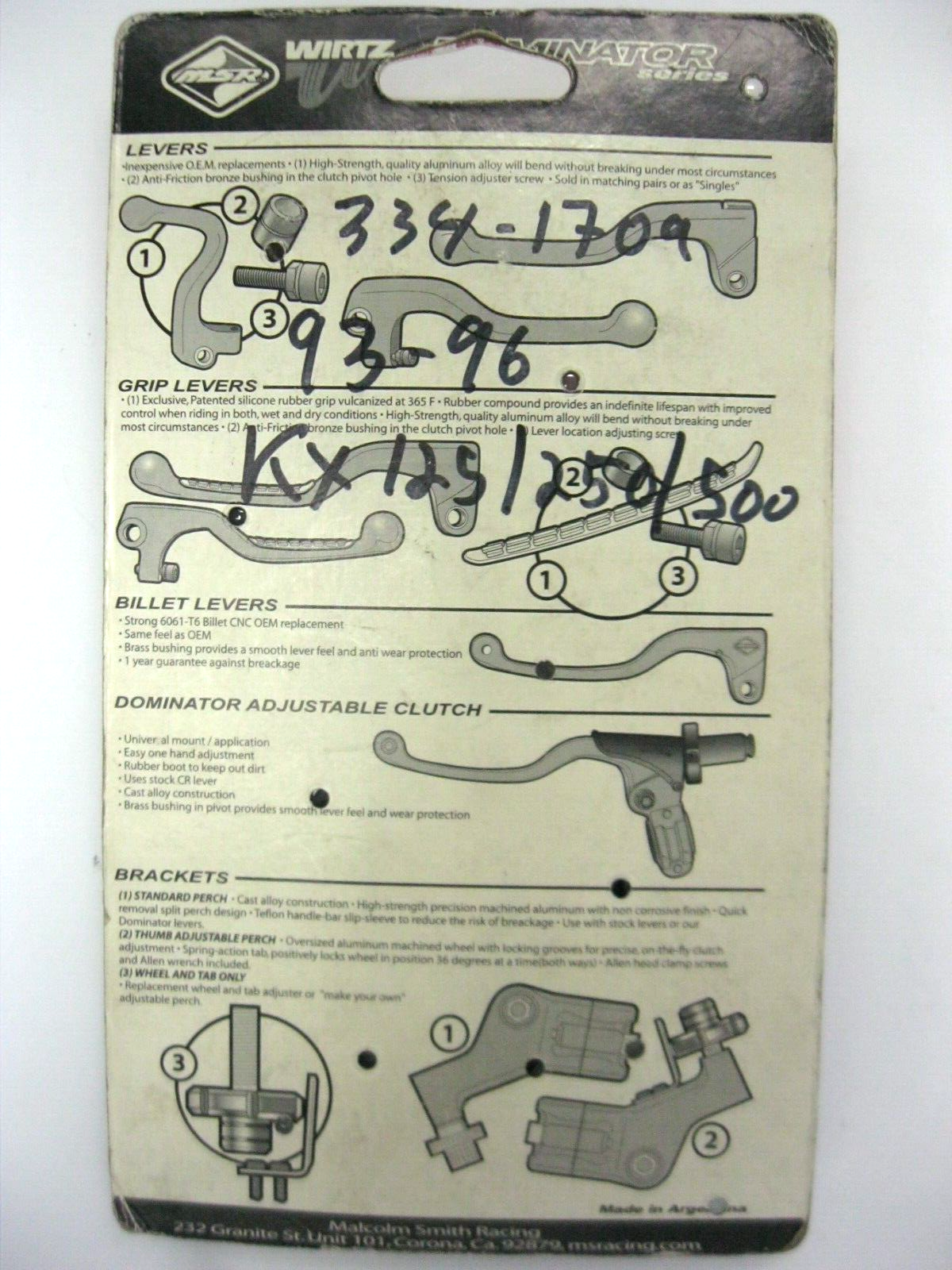 MSR - Grip Lever Set, Black 1SRWE12