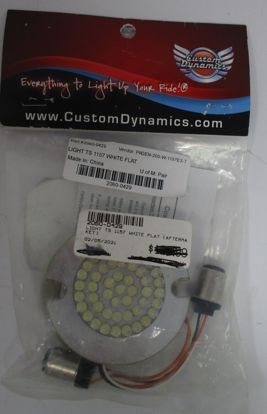 Custom Dynamics Lights TS 1157 White Flat LED Turn Signal Inserts 2060-0429