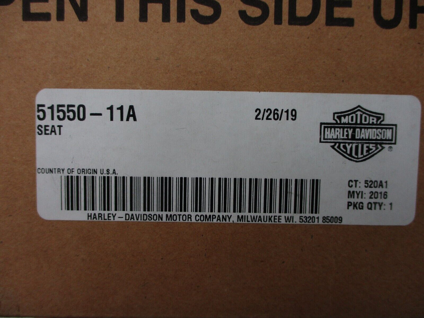OEM NEW Harley Davidson Seat 51550-11A