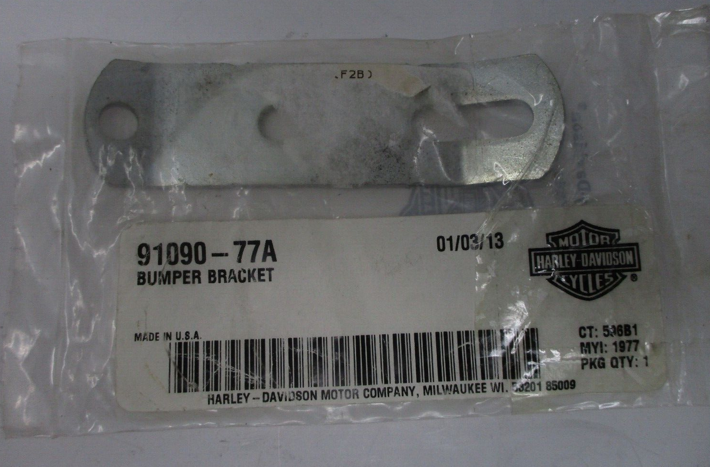 Harley -Davidson Bumper Bracket '83-'13 Models OEM 91090-77A