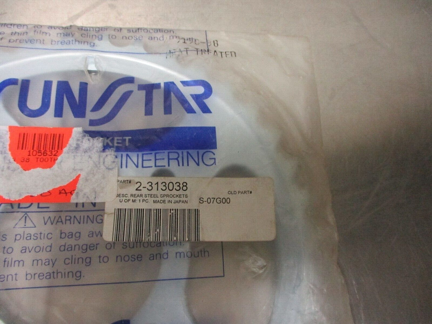 Sunstar - 2-313038 - Steel Rear Sprocket, 38T