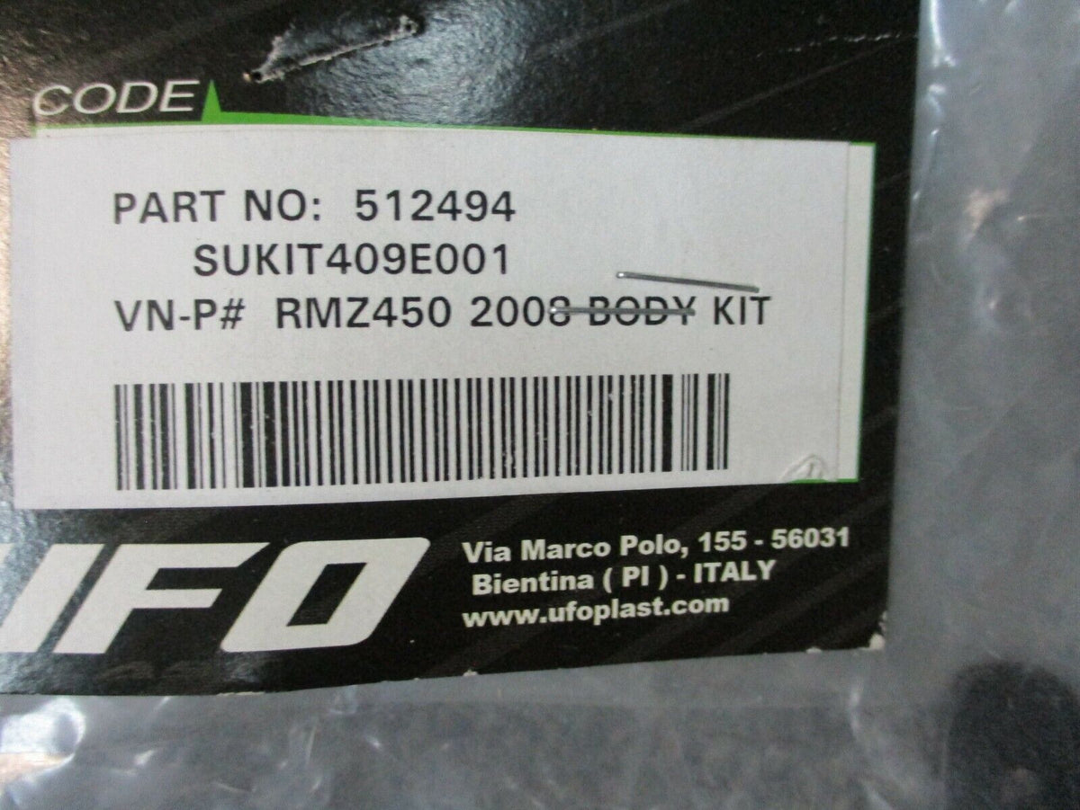 UFO Plastic RMZ 450 Front Number Plate Black 2008, 11-12 512494