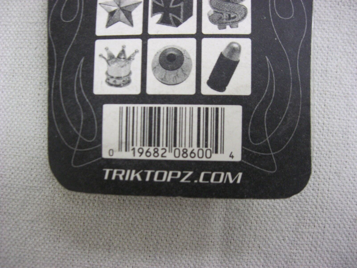 TRIK TOPZ CUSTOM SPADE DESIGN MOTORCYCLE CAR TRUCK WHEEL VALVE STEM CAPS 2 PACK