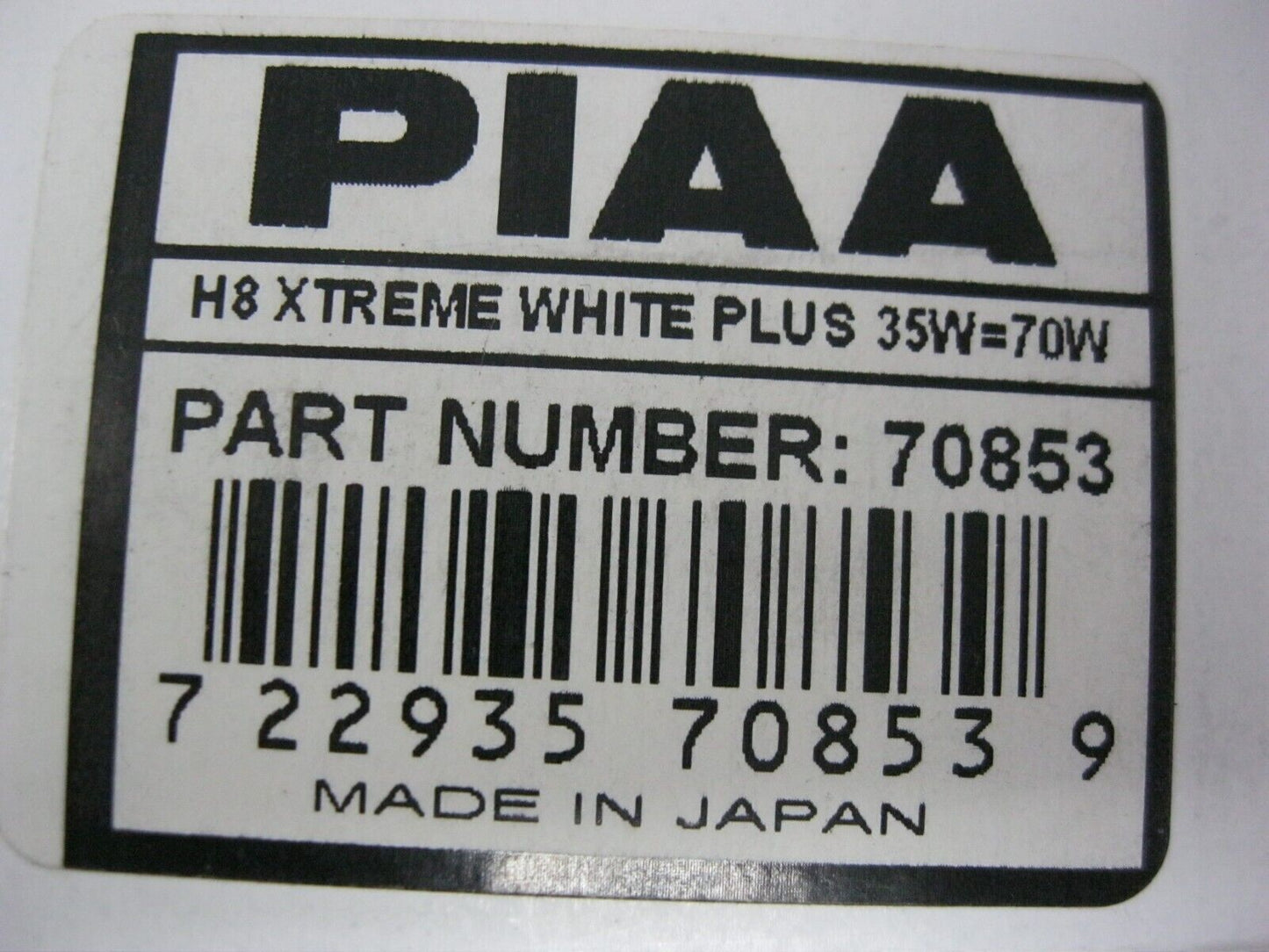 PIAA H8 Xtreme White Plus 35W=70W Bulb 70853