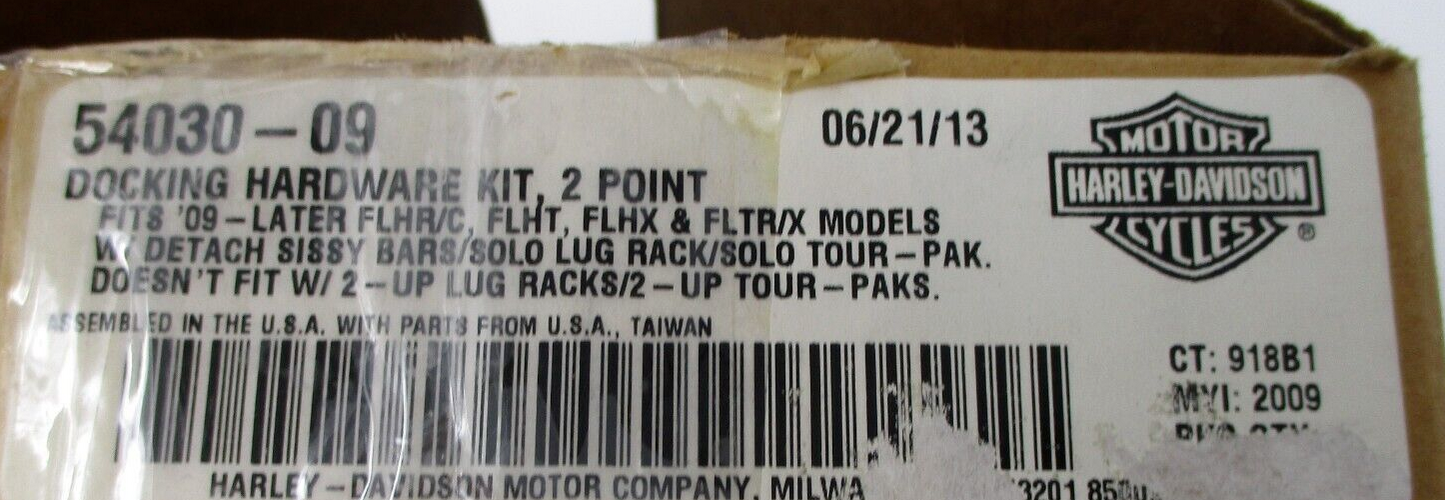 Harley-Davidson OEM 2 Point Docking Hardware Kit Fits '09-Later 54030-09