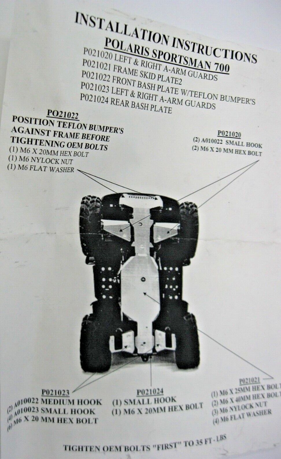 ProArmor Rear A-Arm Armor for 2002 Polaris Sportsman 700 P021023NF