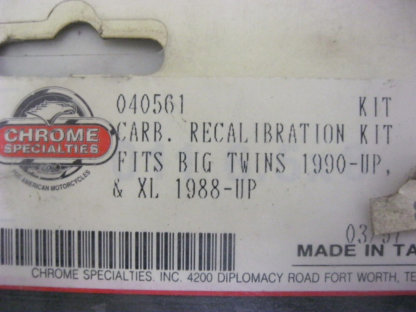 CHROME SPECIALTIES 040561 CARB RECALIBRATION KIT FITS BIG TWINS 90-UP XL 88-UP