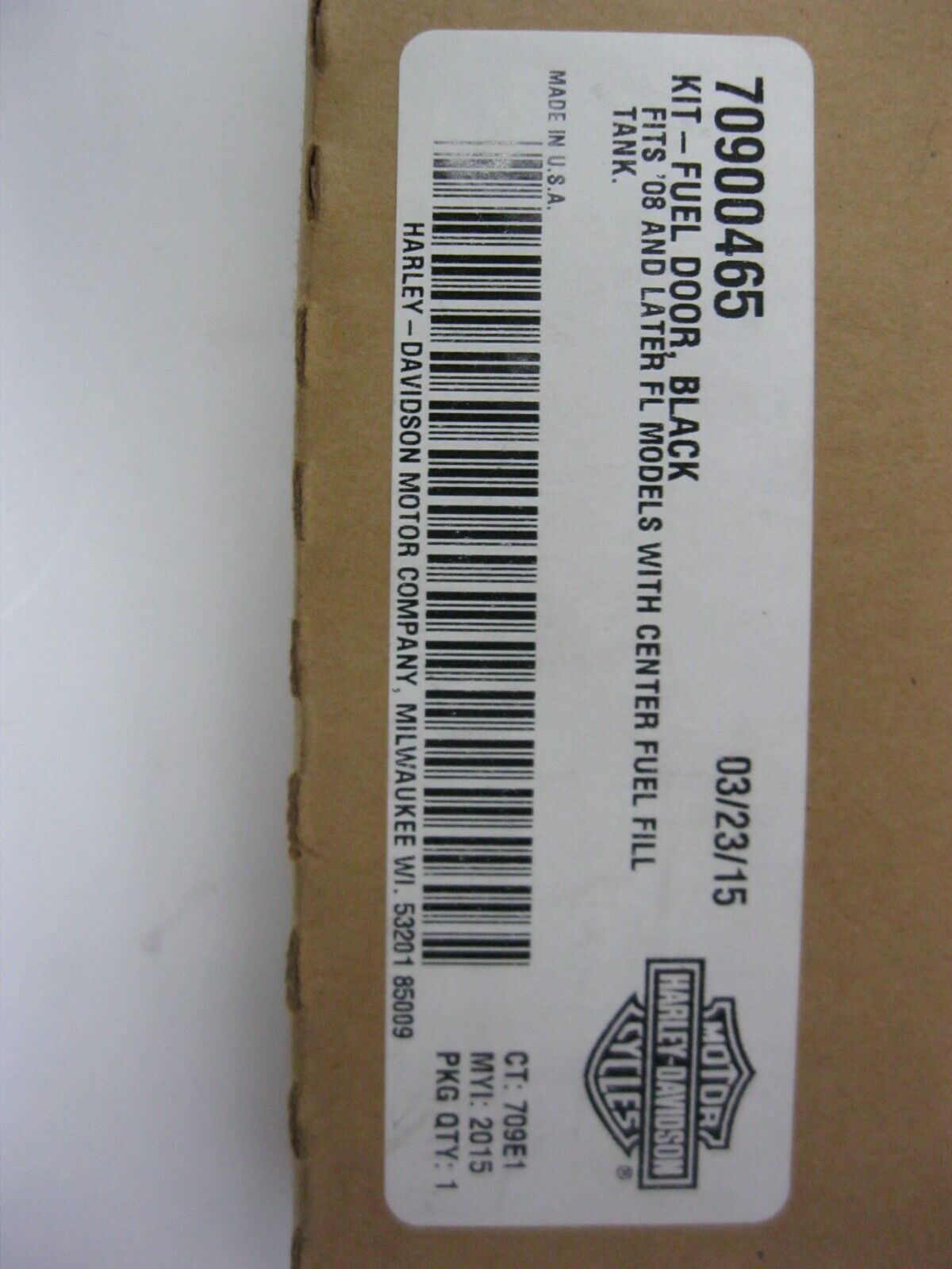 Harley Davidson OEM Black Fuel Door Kit for '08-Later FL's 70900465/61278-08