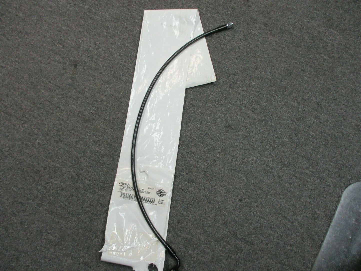 Harley Davidson OEM FXST/B Brake Line Diamond Black 24" 90 Degree 41800122