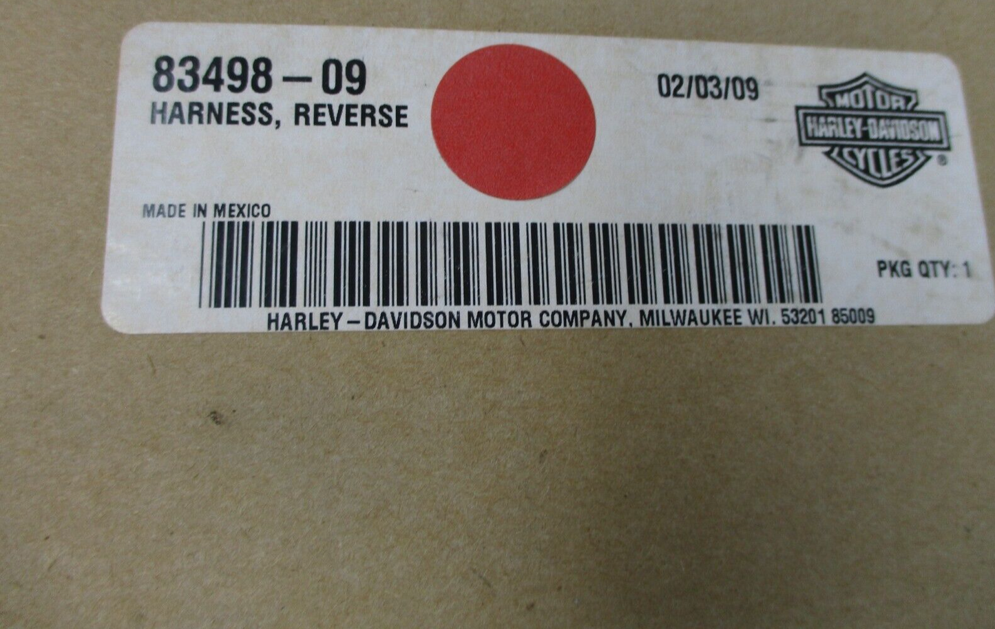 FLHTCUTG Harley-Davidson Harness, reverse motor 83498-09