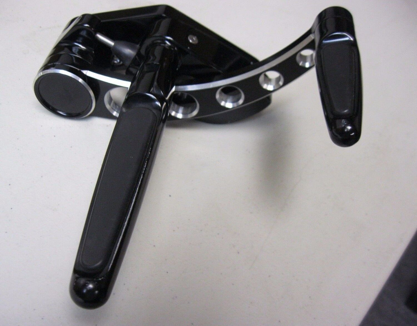HHI DYNA FORWARD CONTROLS BLACK CONTRAST ELITE WITH HOLE CUT OUTS FOLDING RUBBER