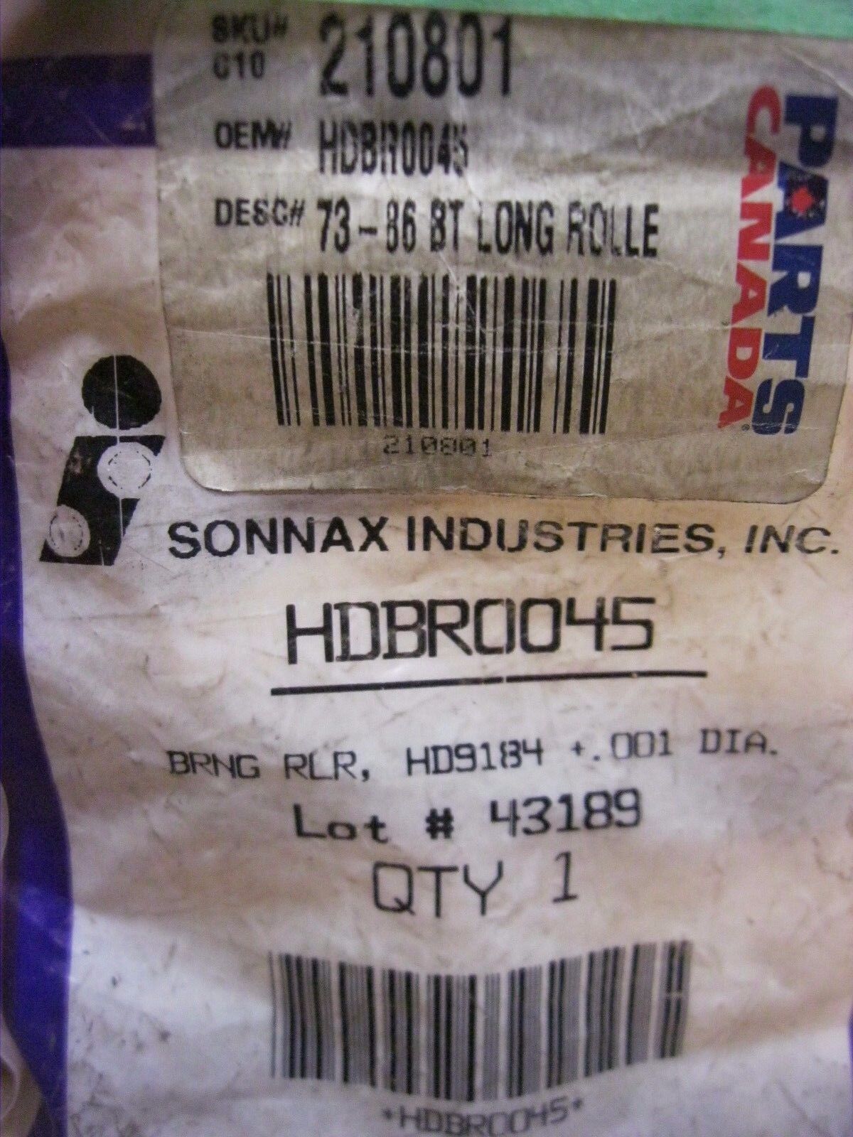 SONNAX LONG ROLLER BEARING +.001 FITS 1973-1986 BIG TWIN RPL HD9184 HDBR0045