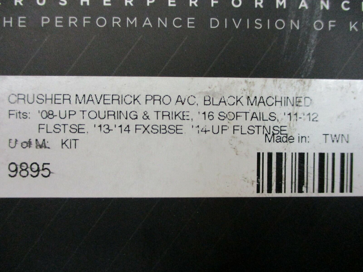Crusher Maverick Pro Air Cleaner for Harley Davidson 1010-1973 08-16 Touring