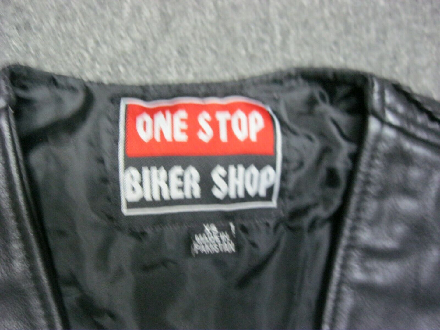Motorcycle Biker Jacket Mens Size XS Leather Vest Buffalo Snap Button Front
