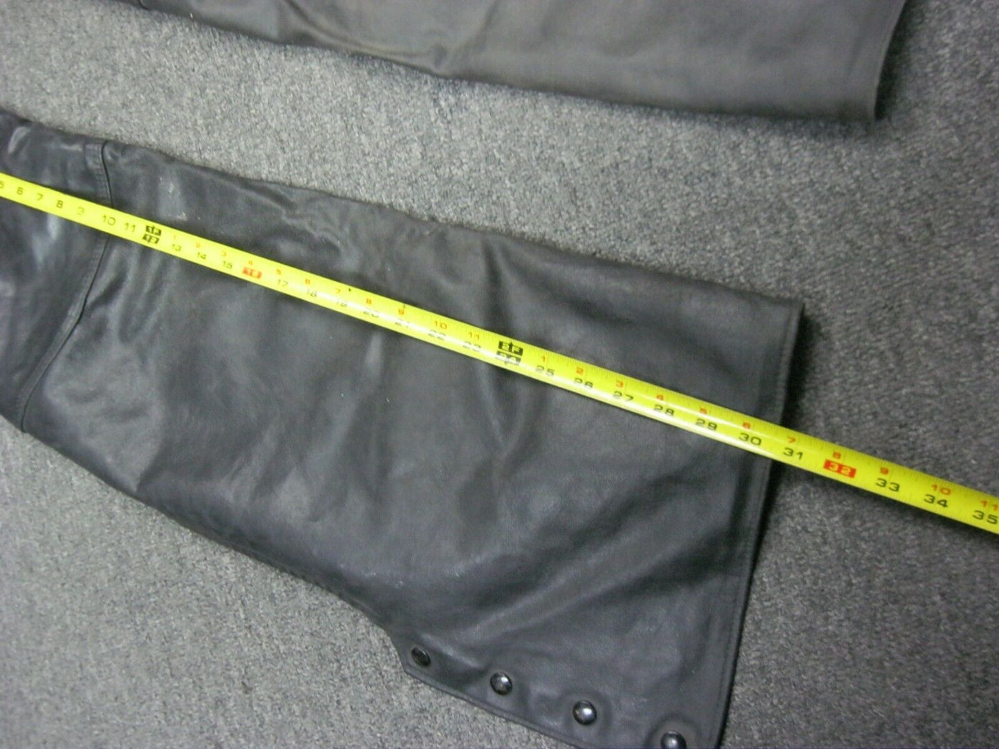 Mens Size 34 - 38 Falcon Leather Chaps Zippered with Bottom Snaps