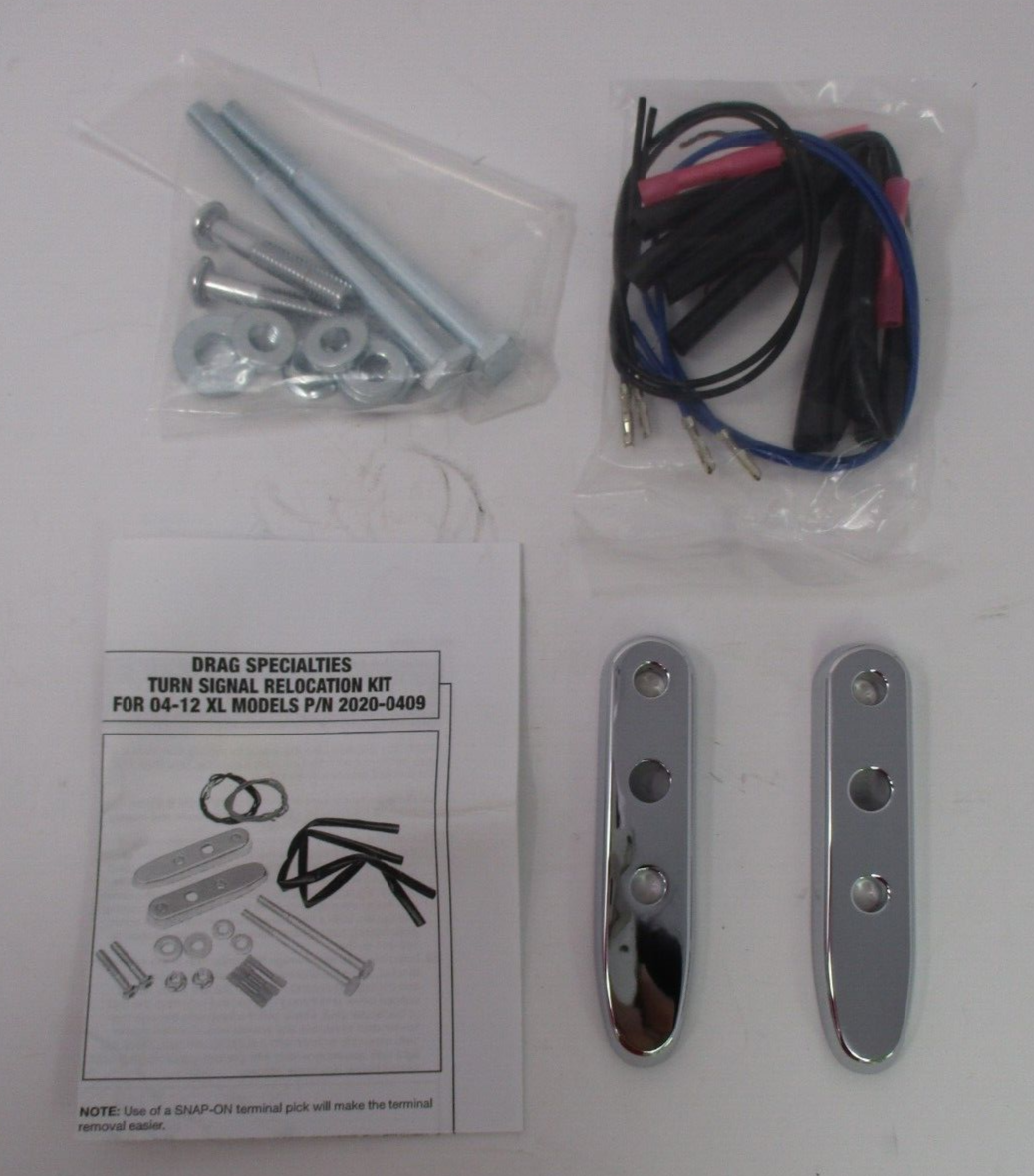 Drag Specialties Chrome Rear Turn Signal Relocation Kit 2020-0409