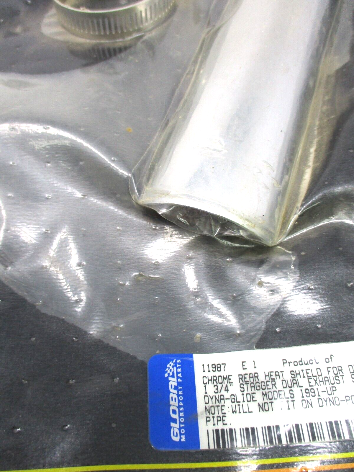 Dyna Chrome Rear Heat Shield for Dyno Power Stagger Dual Exhaust