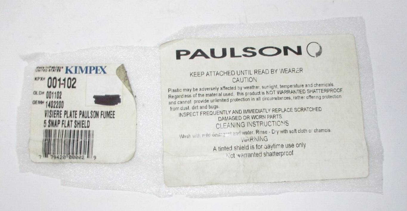 Paulson Flat Face Shield Five Snap Smoke 3TP Veso-8 1402200