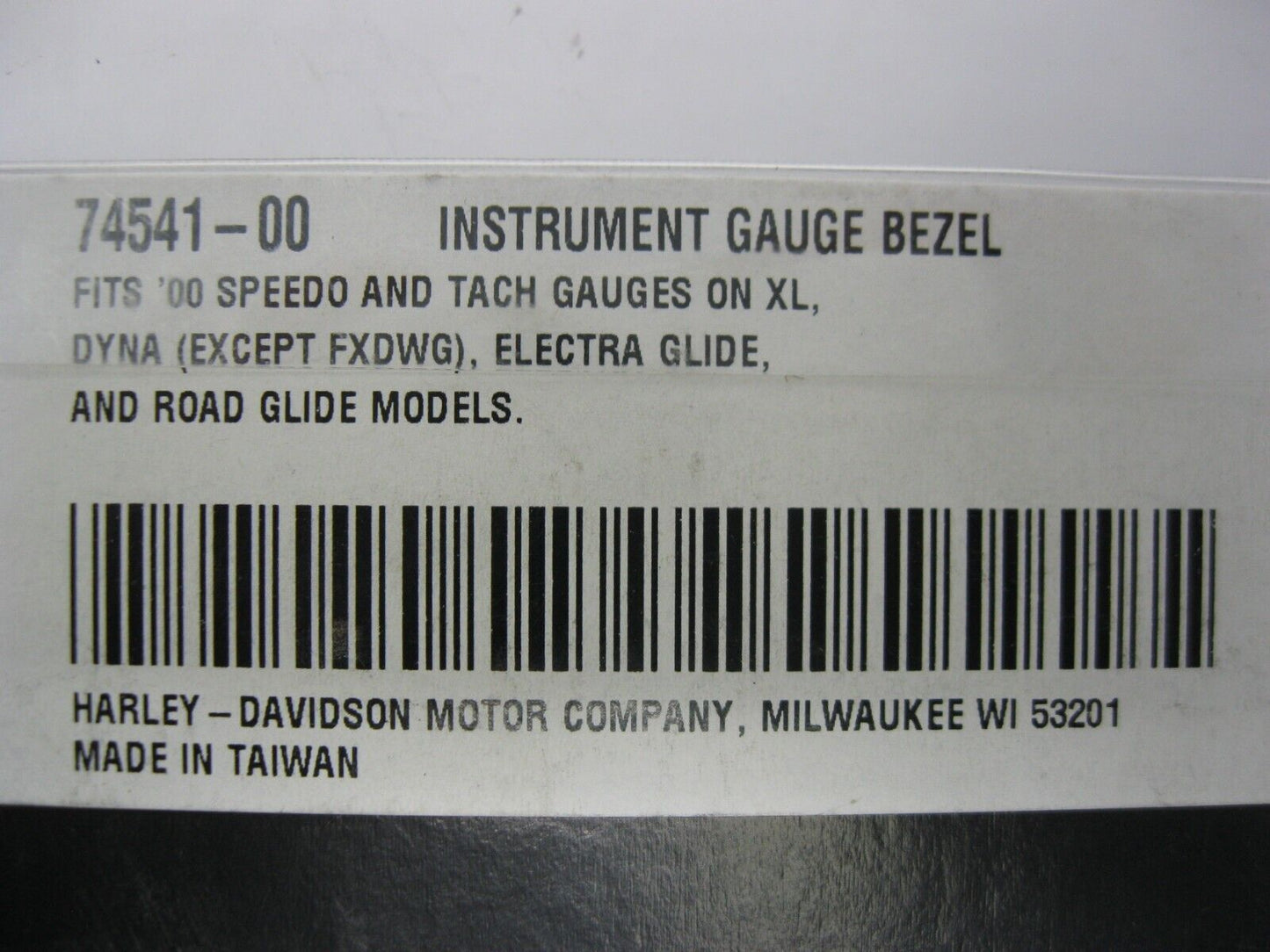 Harley-Davidson Instrument Gauge Bezel (Sold individually) 74541-00