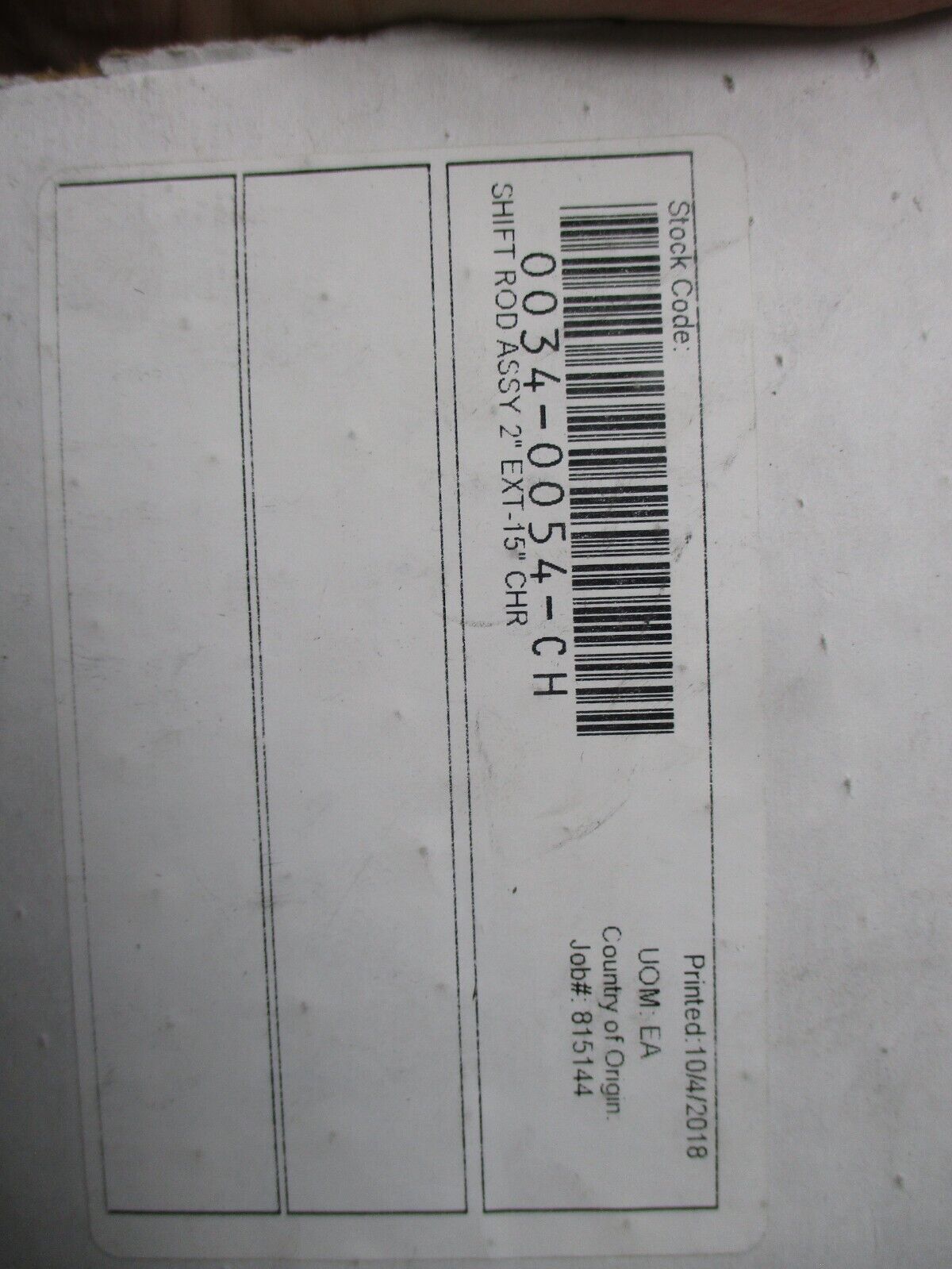 0032-0054-CH Performance Machine Chrome shift road assy 2'' ext-15'' chr