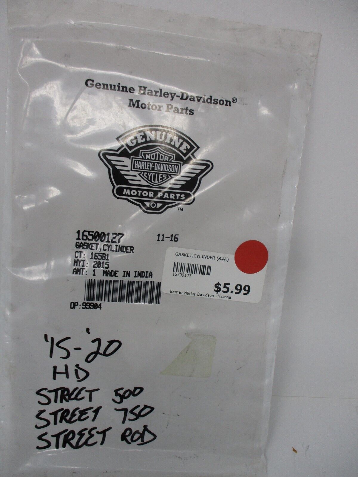 HARLEY-DAVIDSON CYLINDER GASKET - 16500127