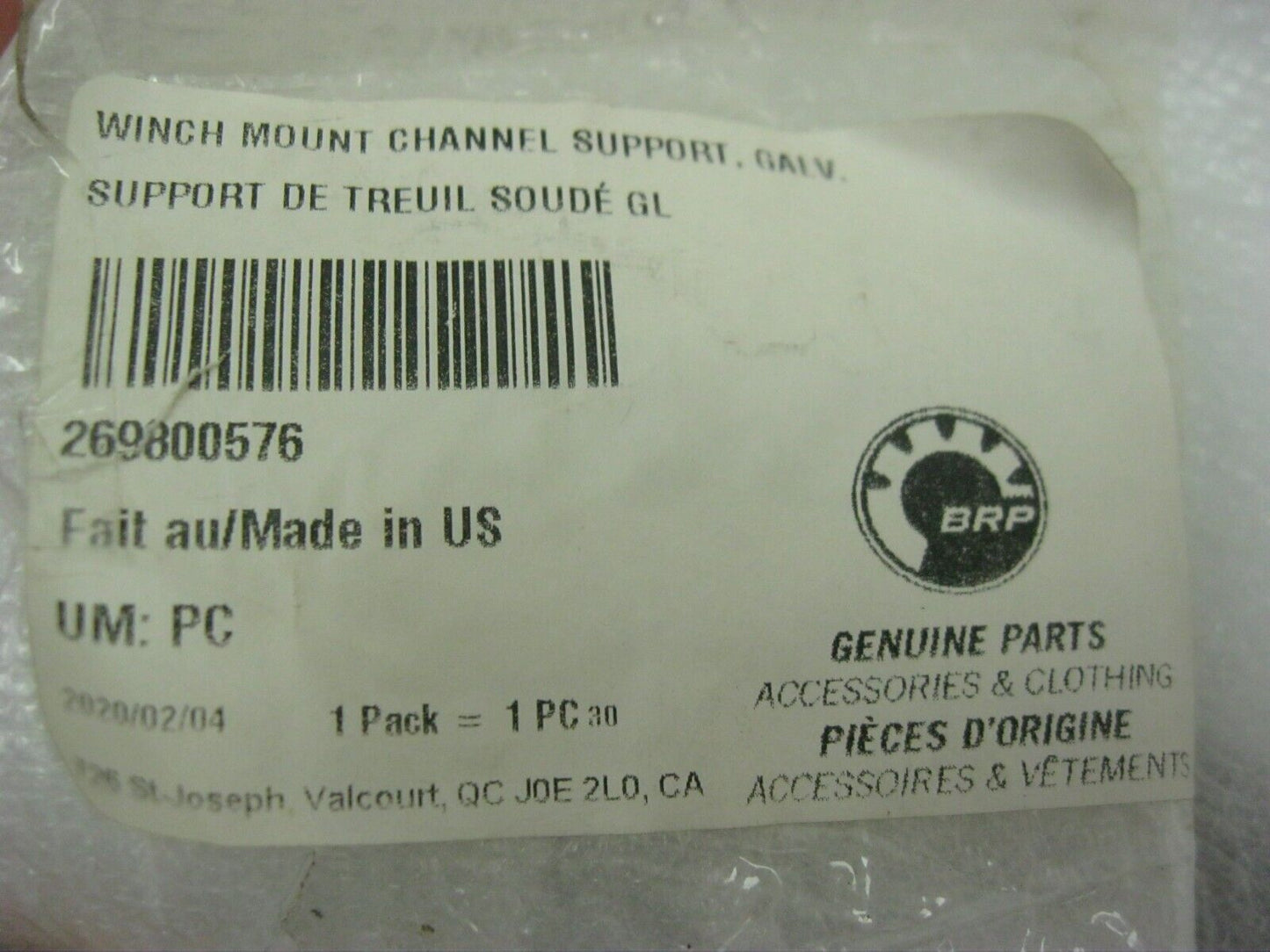 Sea-Doo OEM Winch Mount Channel Support 269800576