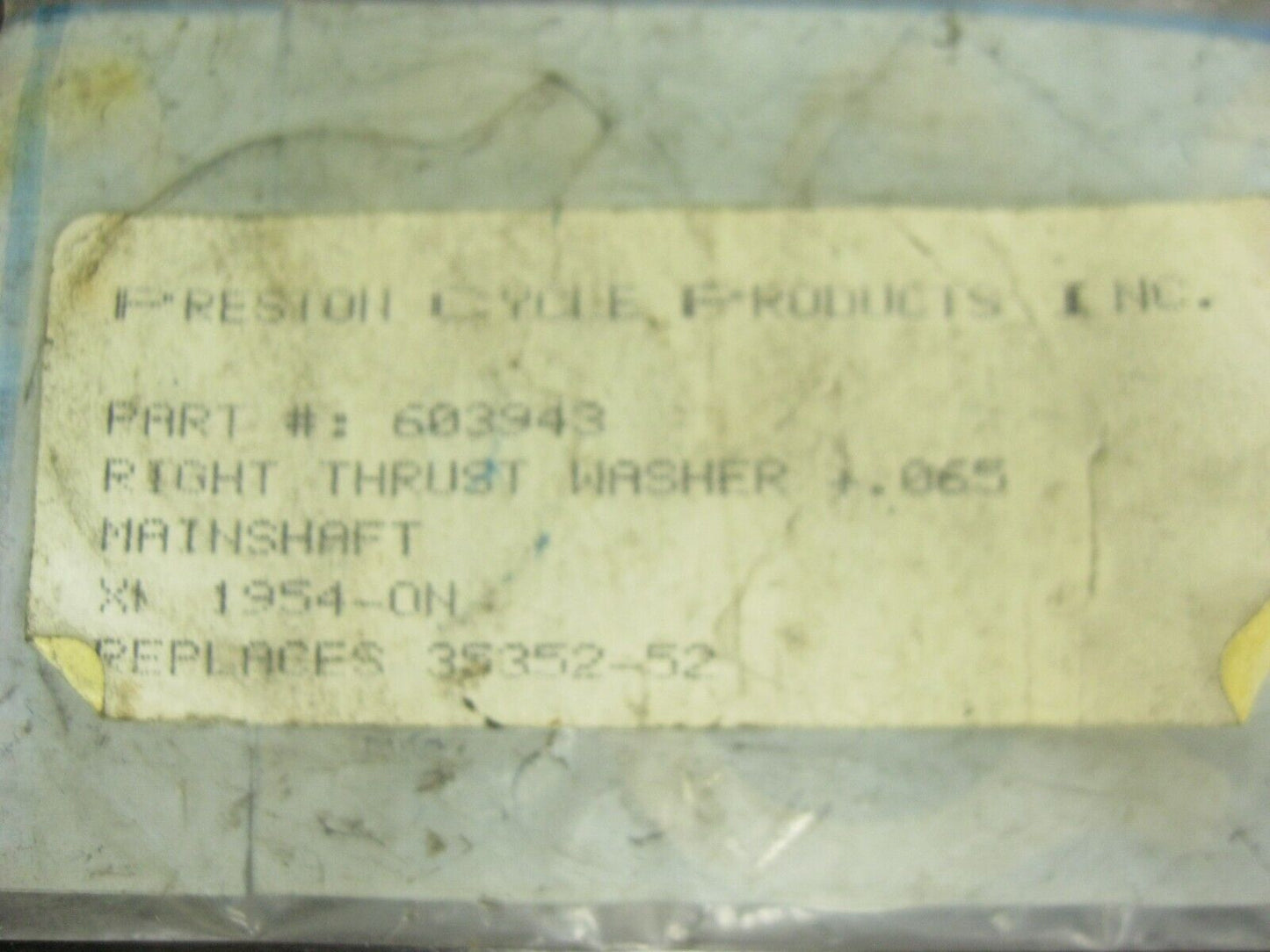Preston Cycle 54-79 XL Mainshaft Thrust Washer - Replaces HD# 35352-52 603943