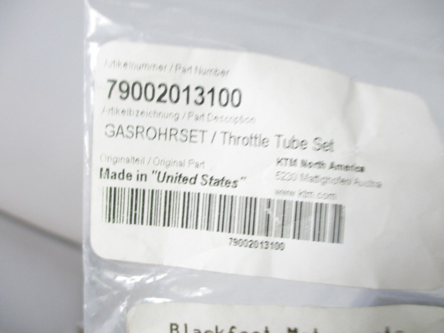KTM 79002013100 Blank Throttle Tube