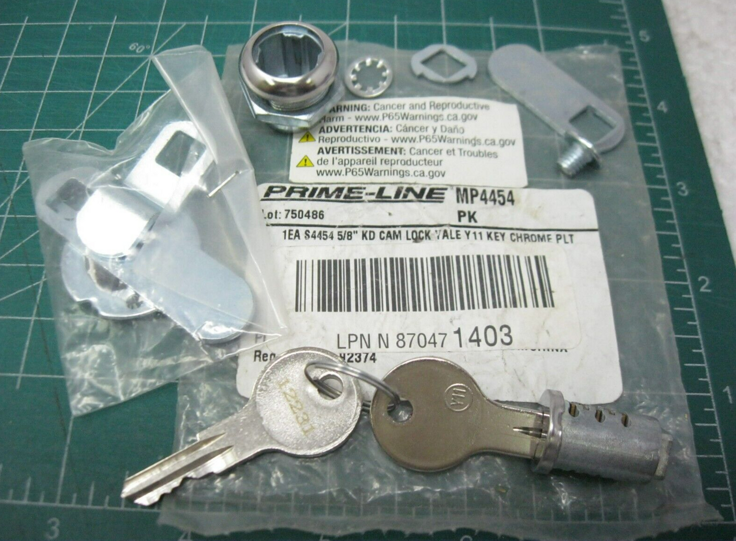 Prime-Line MP4454 Cabinet Lock, 5/8 in, Diecast with Steel Cams MP4454