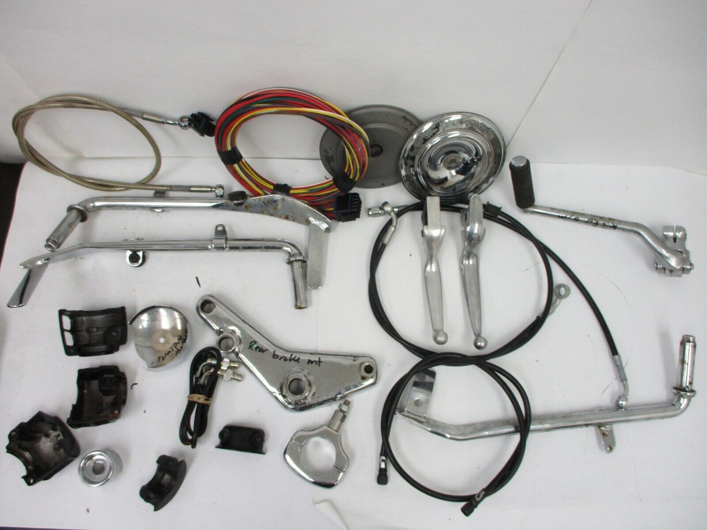 Huge Misc. Parts Lot Harley Kick Stand Clamp clutch hose mount etc. 15.4lb
