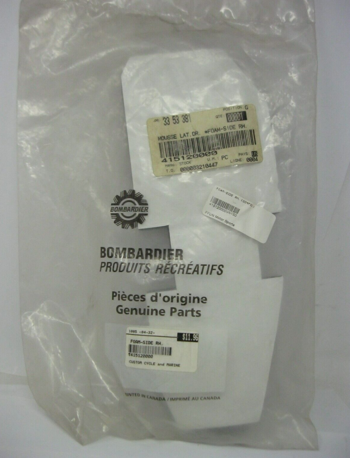 Ski-Doo OEM 2019 Formula & MXZ Right Hand Side Foam 415120000
