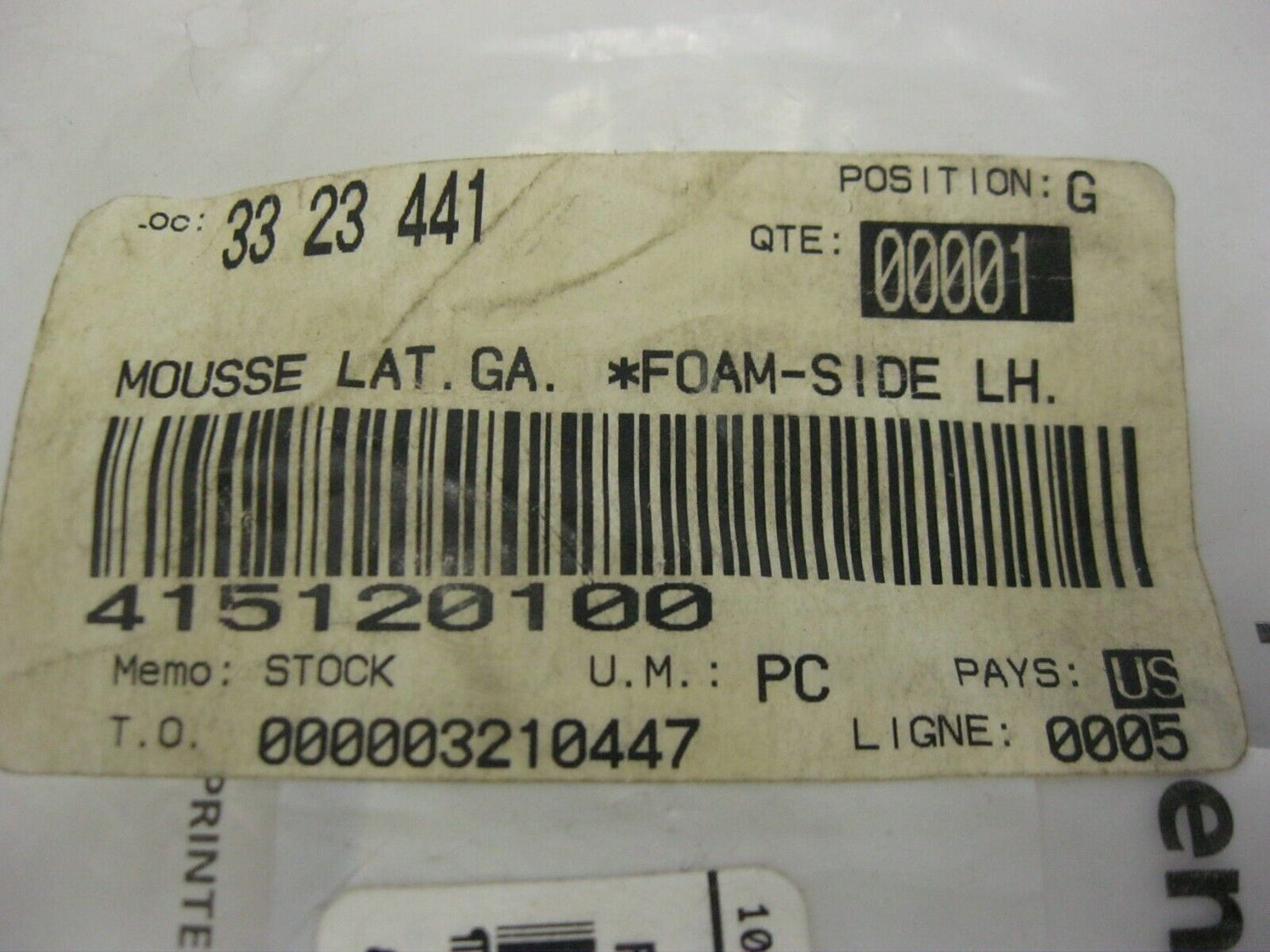 Ski-Doo OEM 2019 Formula & MXZ Left Hand Side Foam 415120100