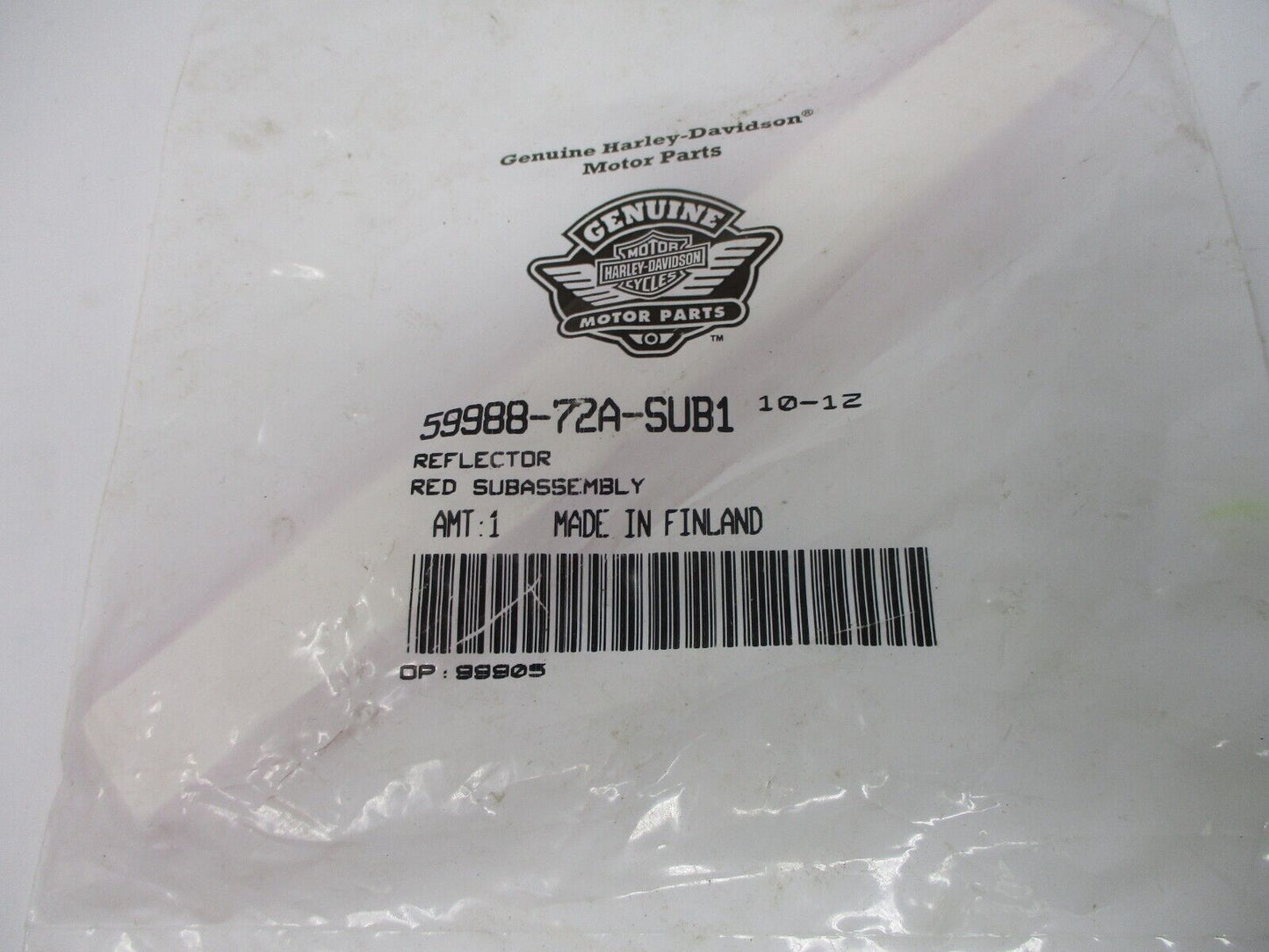 GENUINE HARLEY DAVIDSON RED REFLECTOR 59988-72A OEM SINGLE UNIT