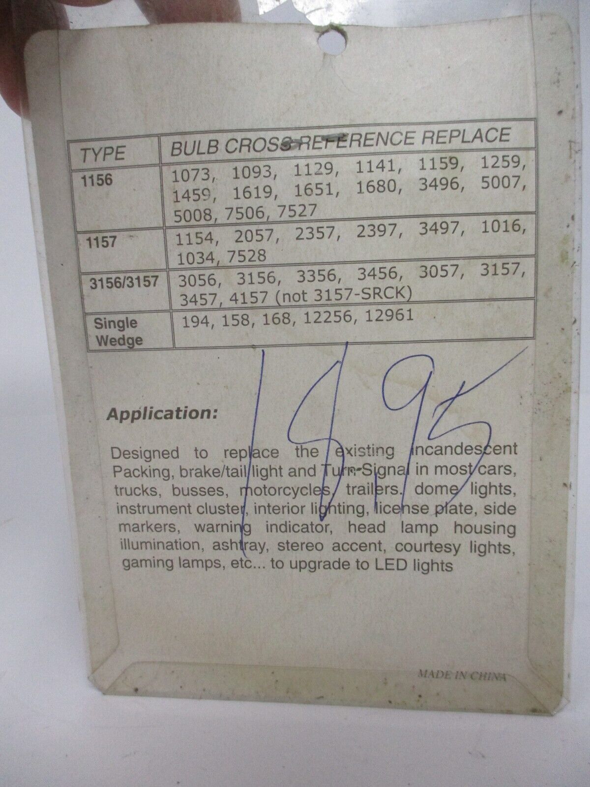 YELOW Led Bulb gnl-y-1156c 12-14VDC