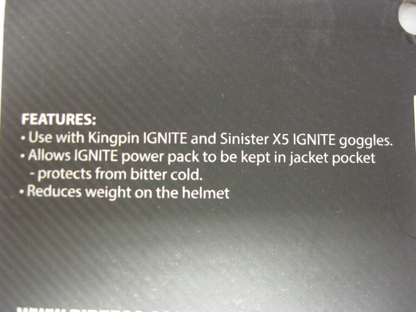 Ignite Battery Extension Cable use with Ignite Heated Goggles F02000300-000-000