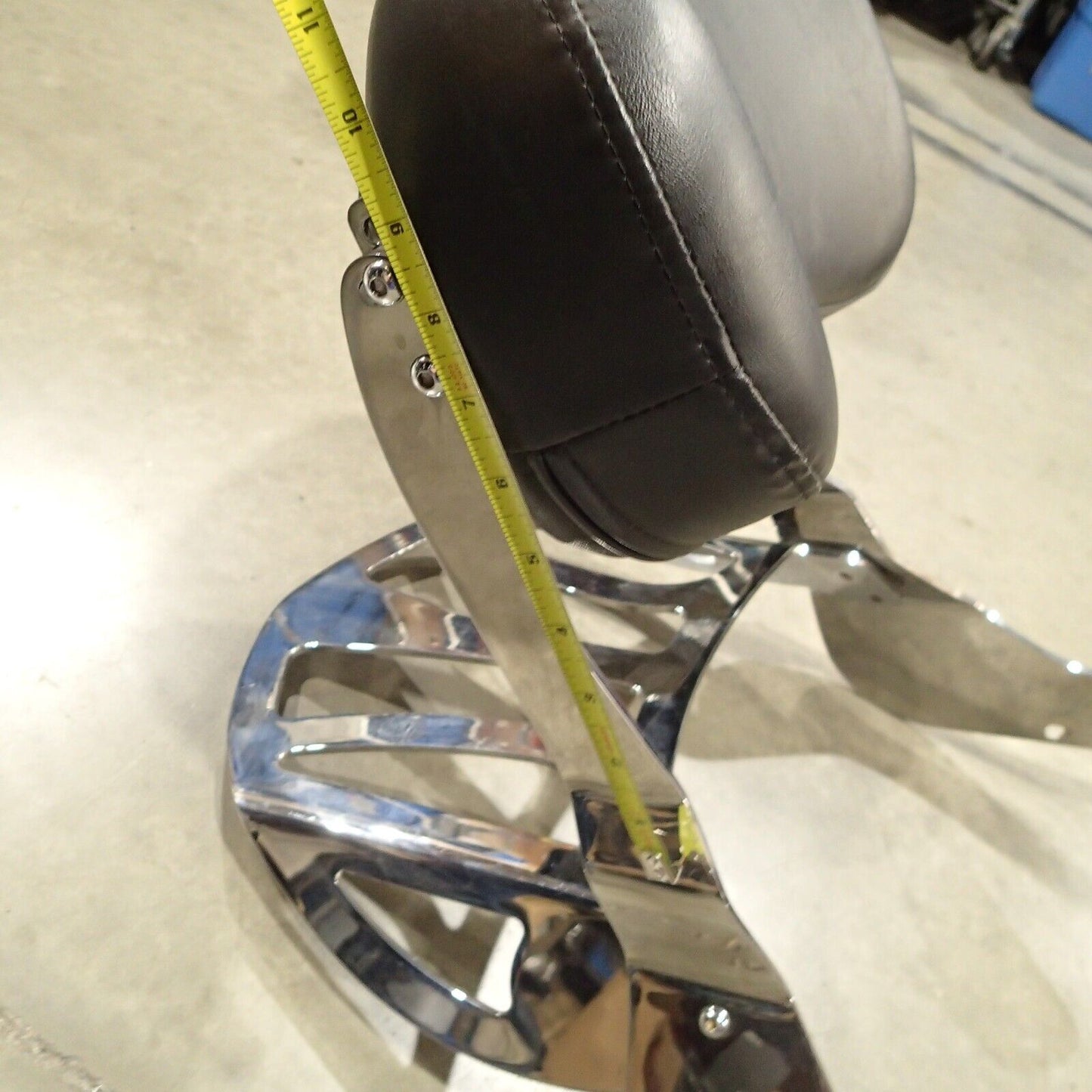 Chrome Sissy Bar Passenger Rear Backrest Pad with Luggage Rack UNKNOWN FITMENT