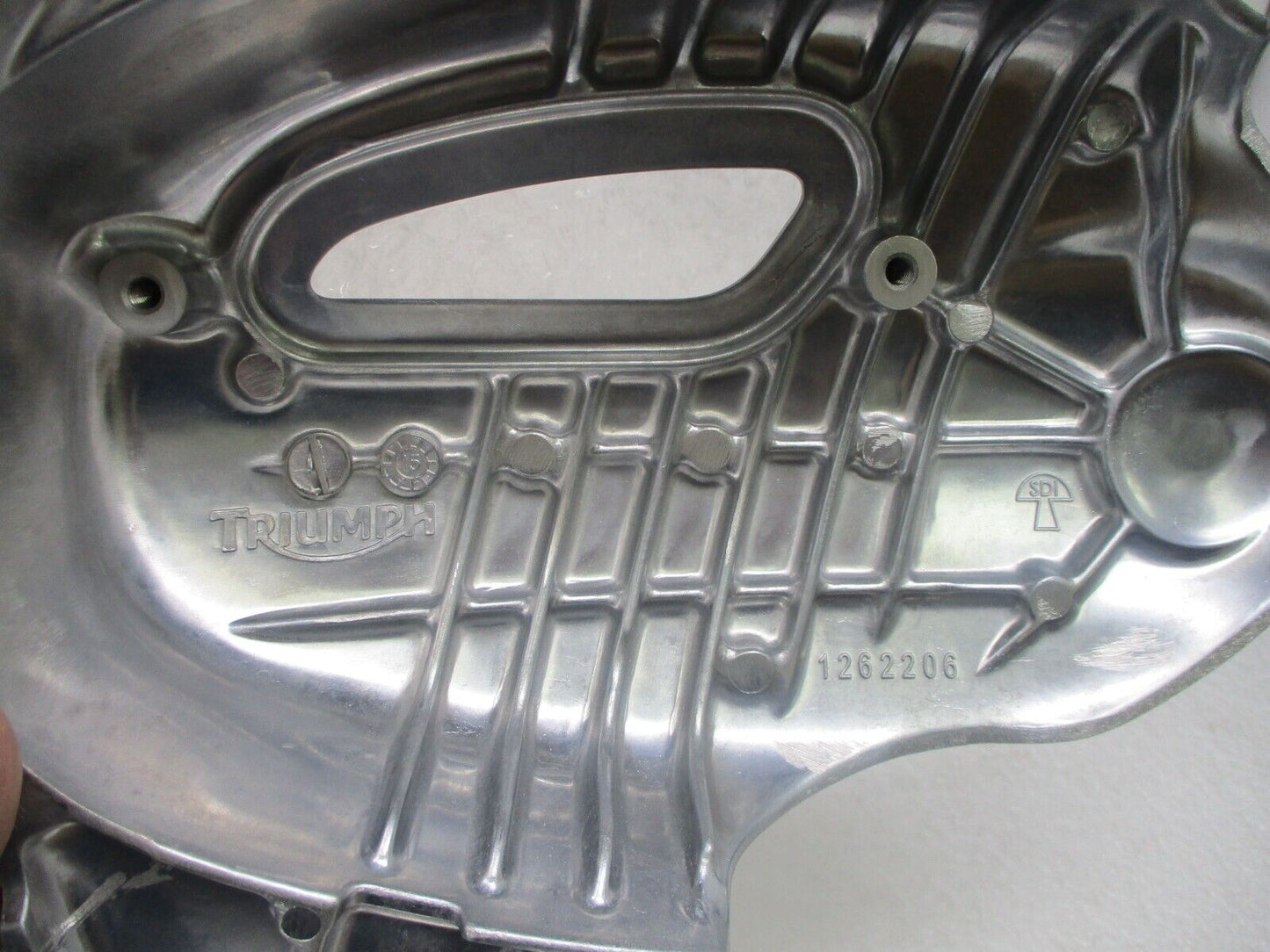 NEW - TRIUMPH SPROCKET COVER Brushed, CHROME A9618192