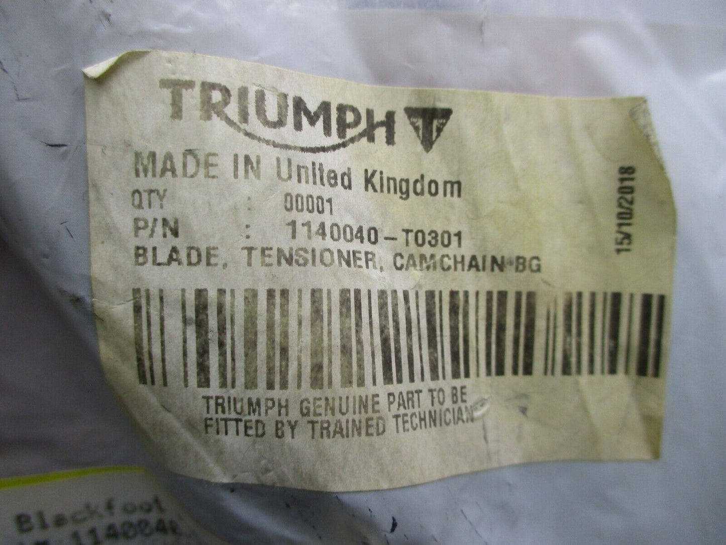 Triumph Tiger 955i Speed Triple Thunderbird OEM Cam Chain Blade Tensioner