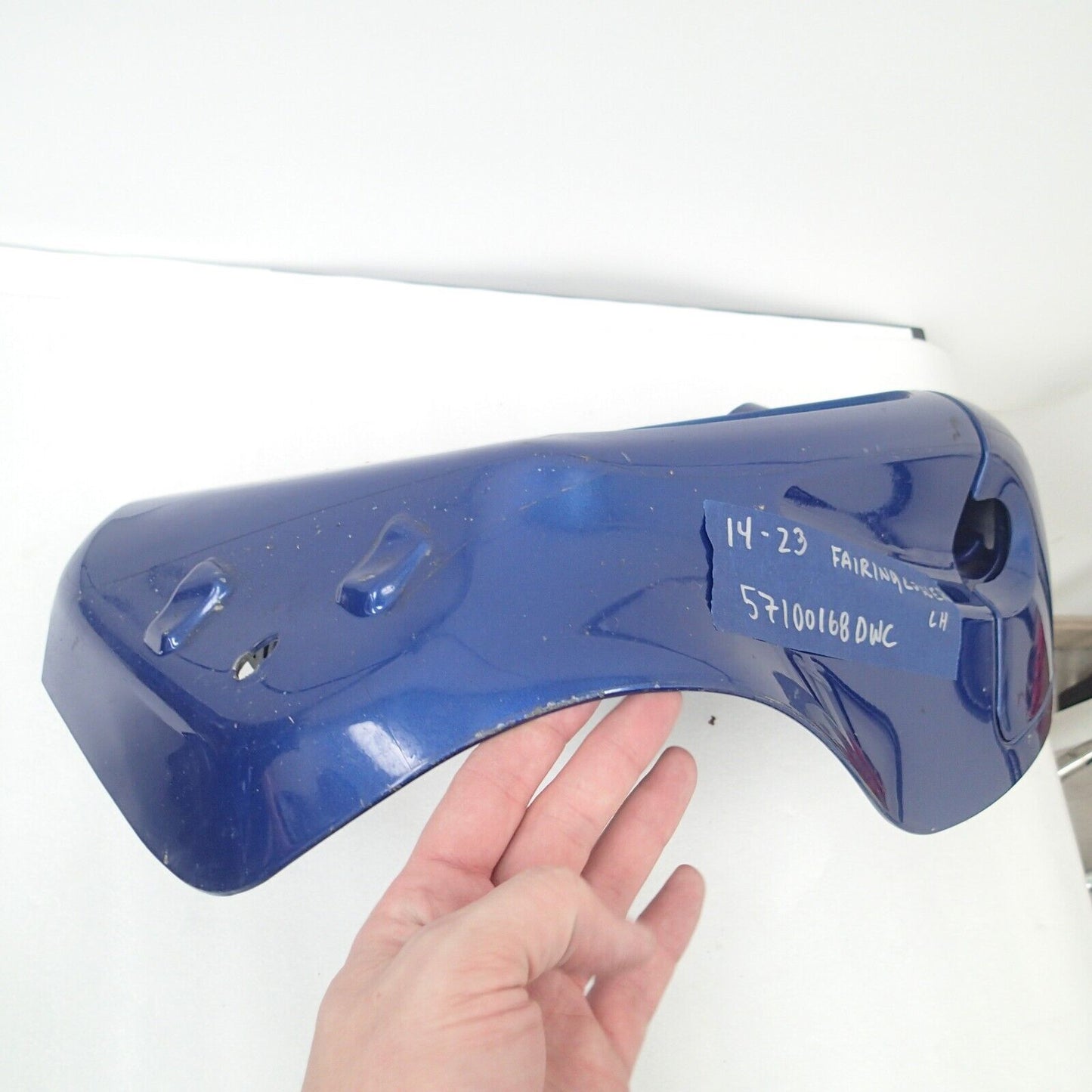 FAIRING LOWER LEFT W/ FASCIA (SUPERIOR BLUE W/ BLUE STRIPES) 57100168