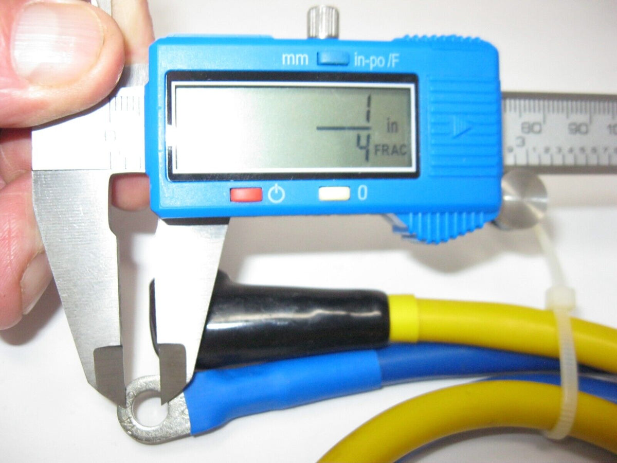 Appx. 22" Long Power Cables with 1/4' connectors and 3 rubber boots (Set)