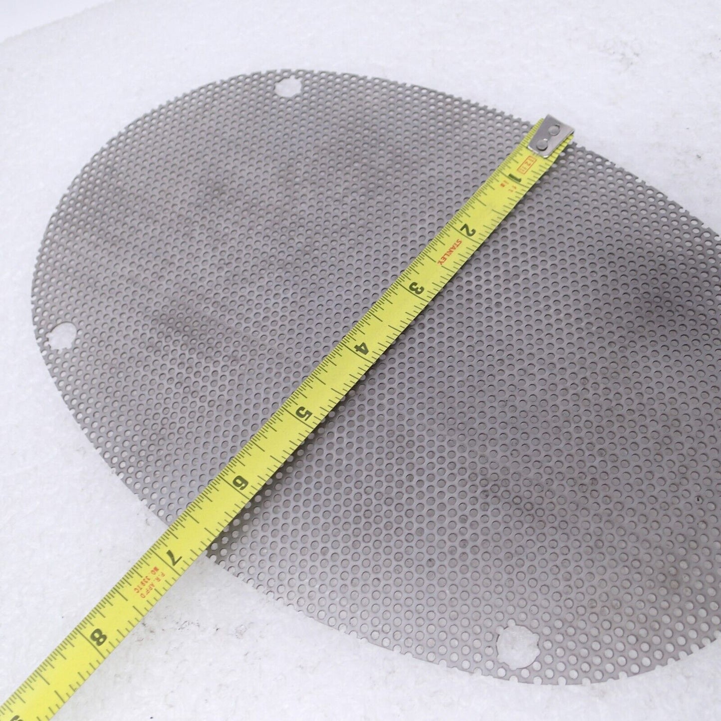SINGLE 10"x6" Motorcycle Speaker SILVER Steel Mesh Grill Harley Audio OVAL