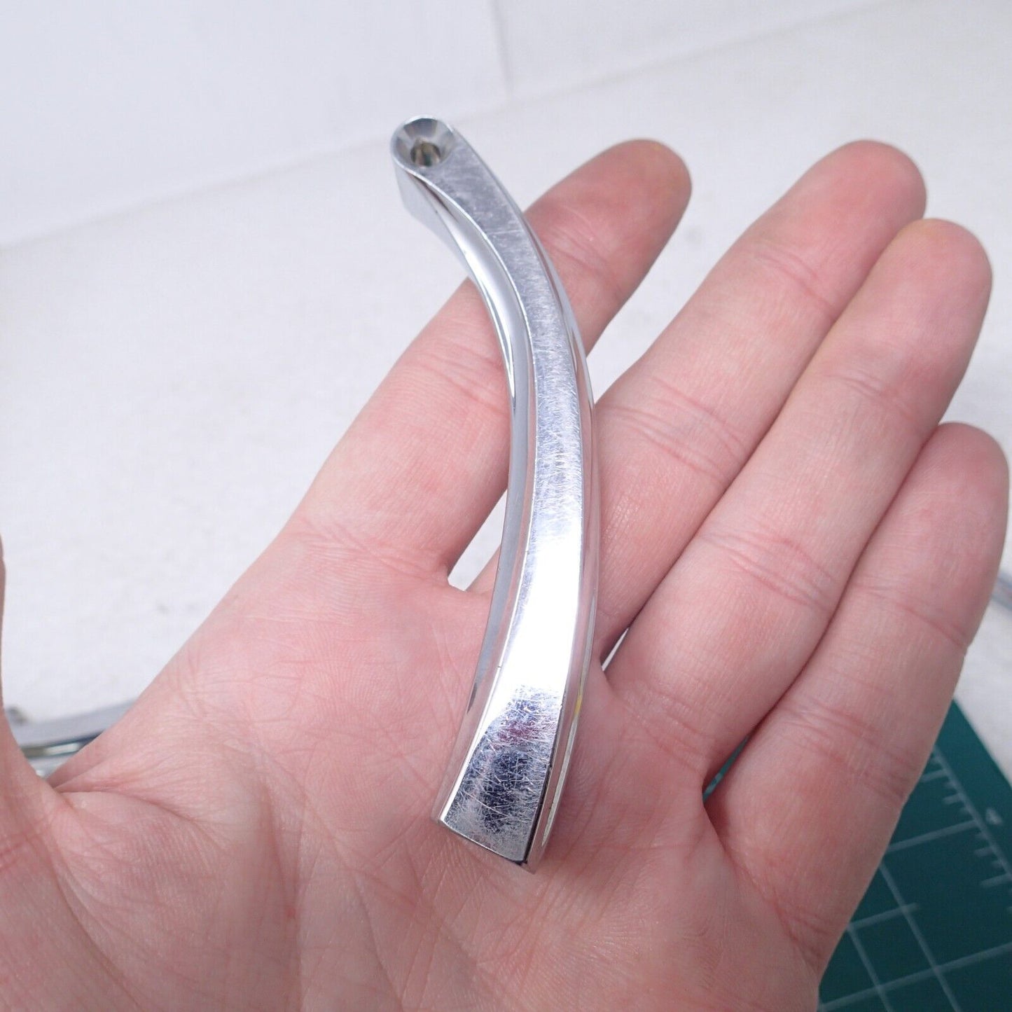 Curved Solid Style Billet Mirror Stem for Harley Davidson by V-Twin 4inch SINGLE