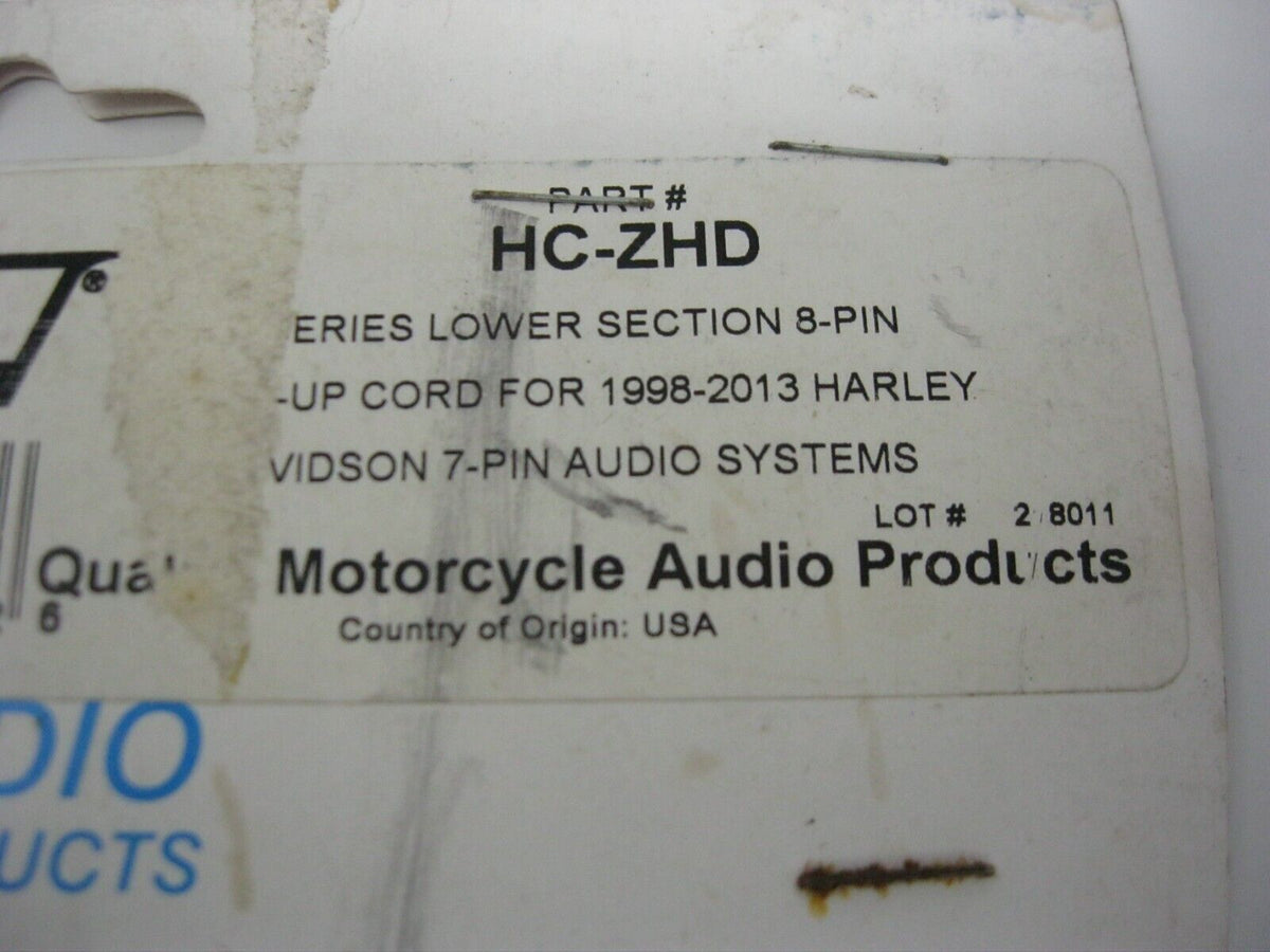 J & M Z-Series Lower Section Cord for 98-13 Harley 7-Pin Audio System HC-ZHD