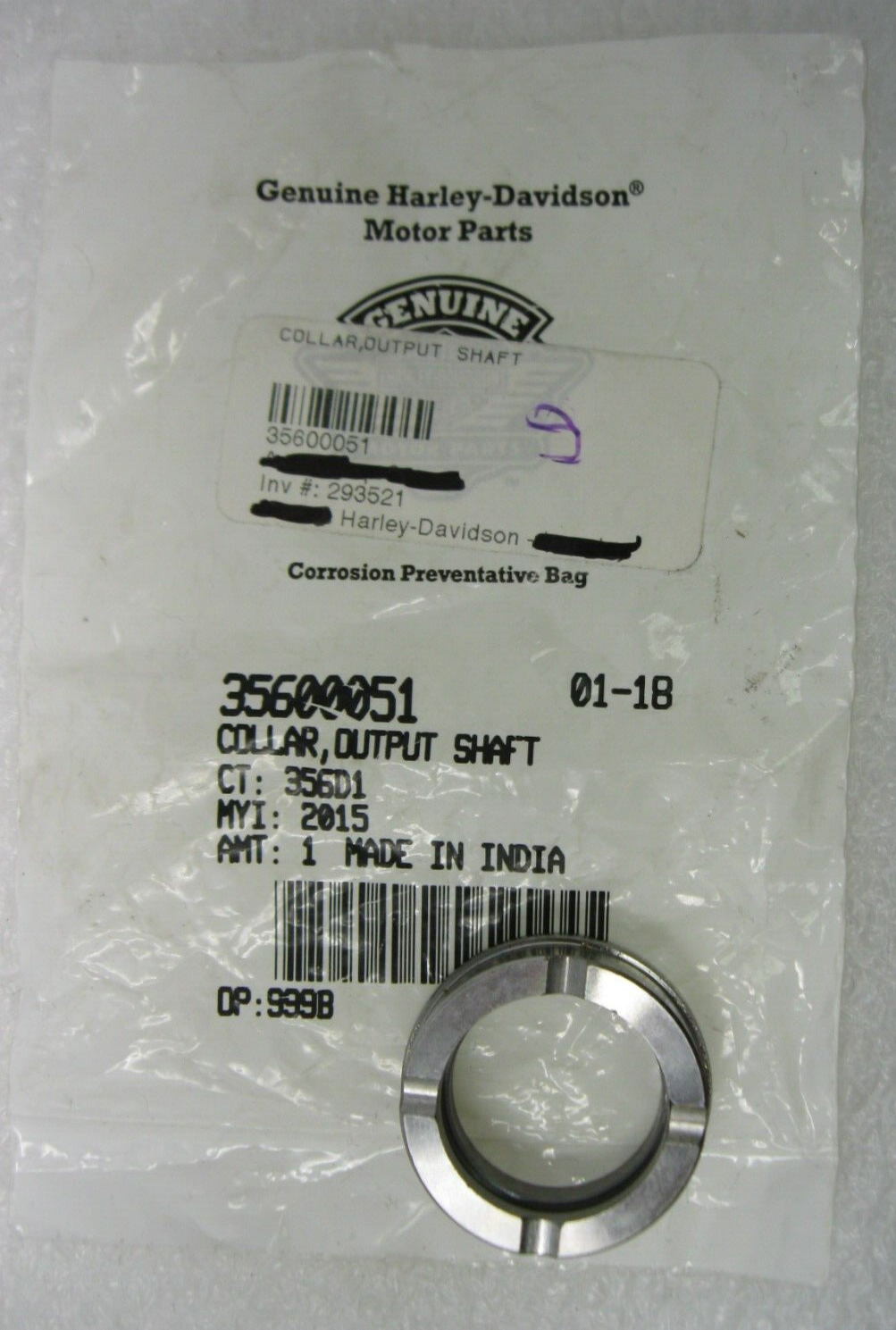 Harley-Davidson OEM 15-20 XG500, XG750 Output Shaft Collar 35600051