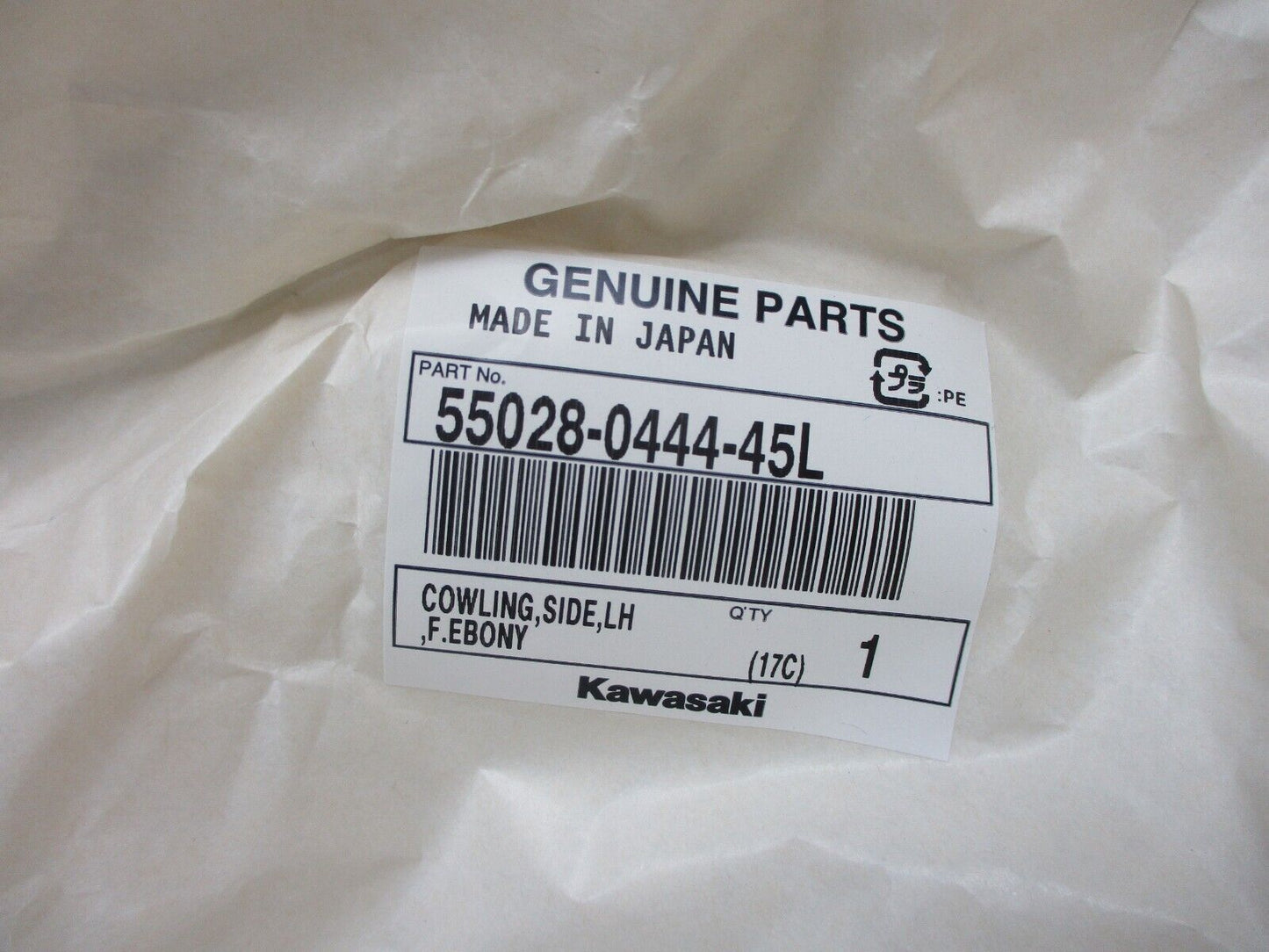 Black OEM NEW FACTORY 2014 2015 KAWASAKI ZX-6R LEFT SIDE COWLING 55028-0444-45L