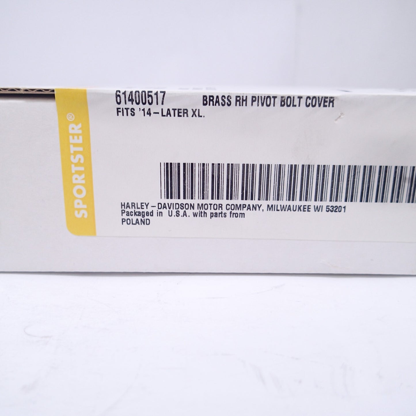 Harley-Davidson Brass Swingarm Pivot Right Bolt Cover - New - 61400517