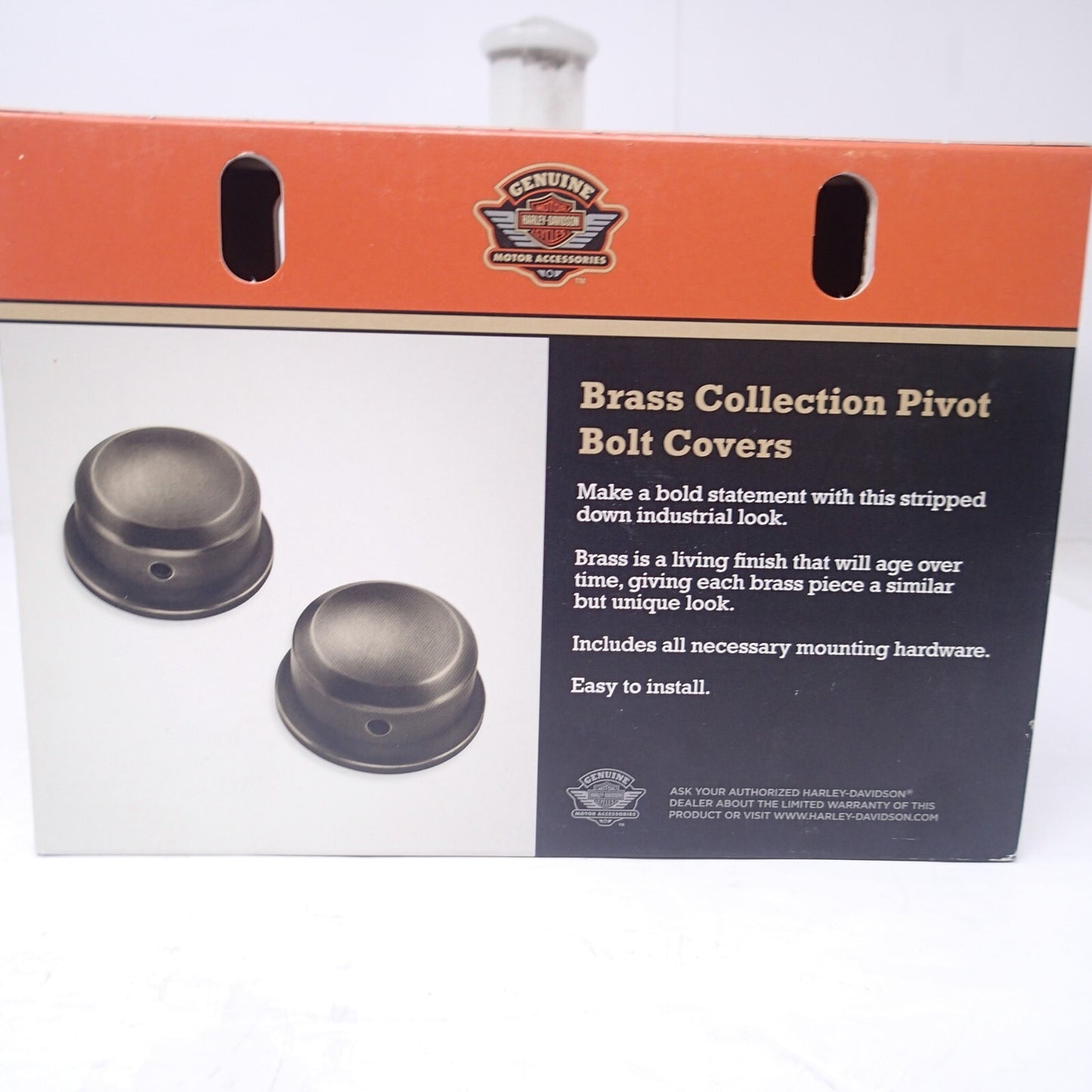 Harley-Davidson Brass Swingarm Pivot Bolt Covers - NEW - 61400346