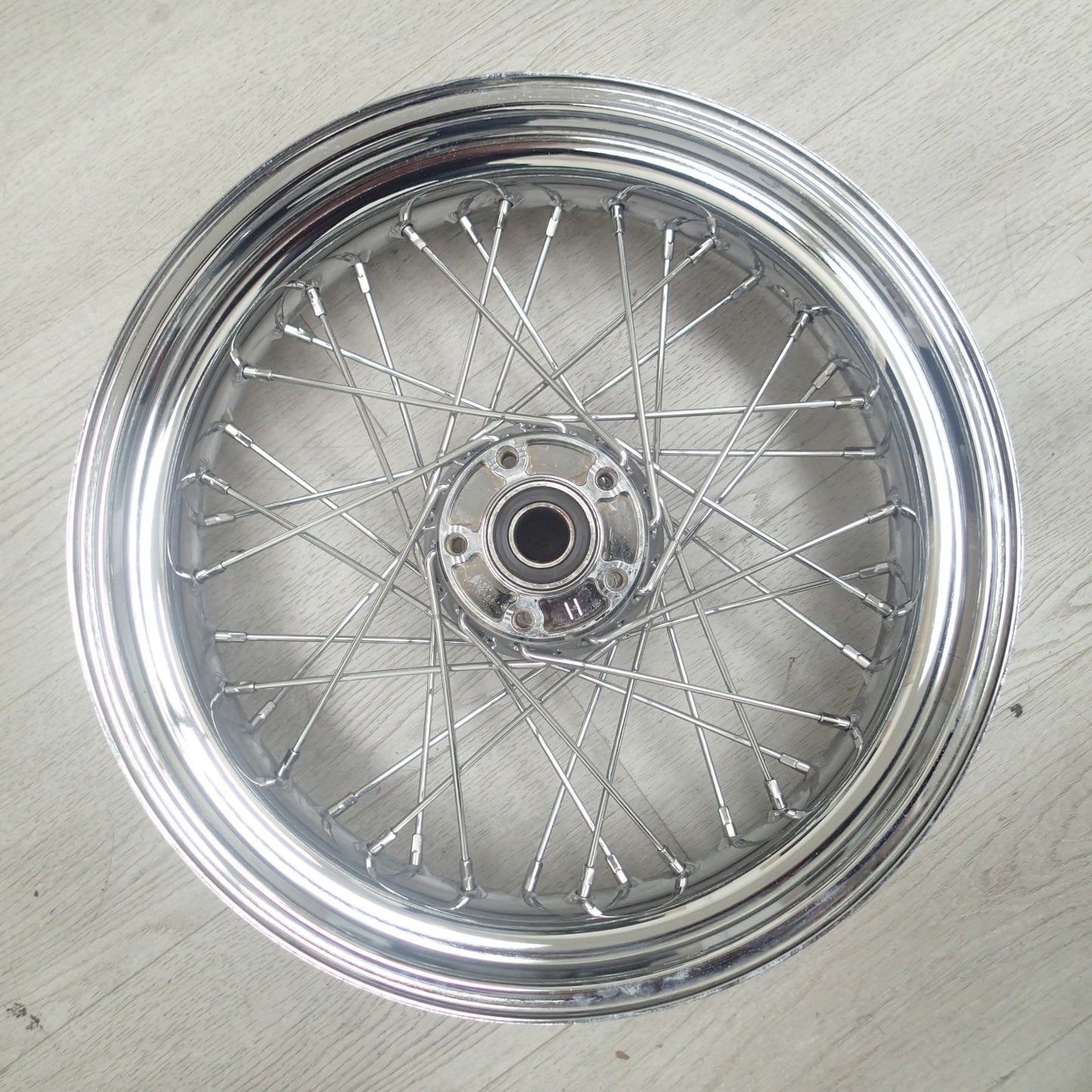 Harley Davidson 17" x4.5 Chrome Front Wheel Rim ( READ)! Need Replace HUB
