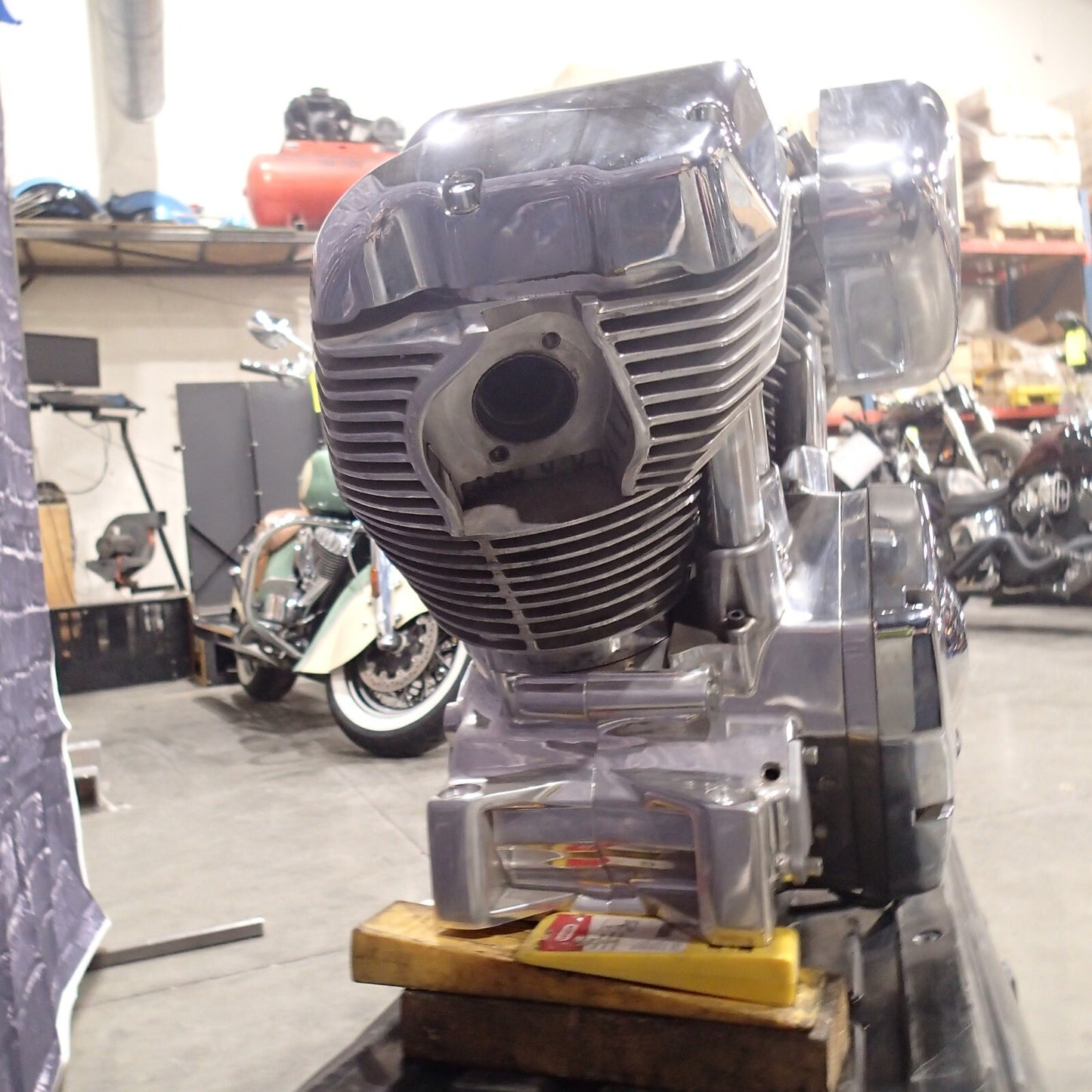 MOTORCYCLE S&S X-wedge Engine, 124 cubic inch. Mockup engine. Garage art